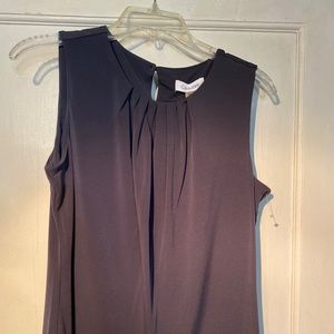 Calvin Klein Women's Petite Pleat-Neck Suit Shell